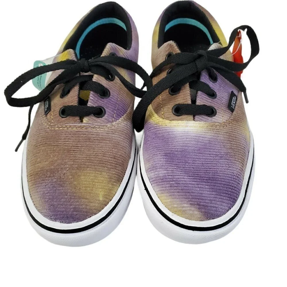 VANS Comfycush Shoes Womens 7 Mens‎ 5.5 Blotched Purple Velvet White NWT